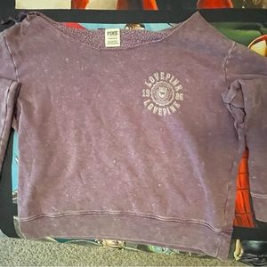 XL Purple PINK crop top sweat shirt.